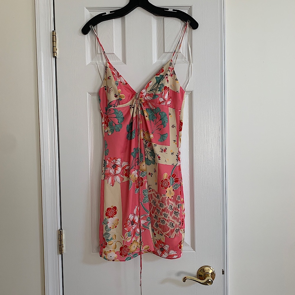 Zara Satin Effect Print Dress Size 6 Brand New with tags